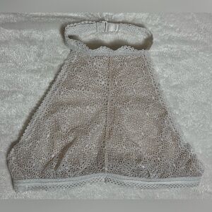 Victoria's Secret High Neck White Lace Underwire‎ Bralette Size Large